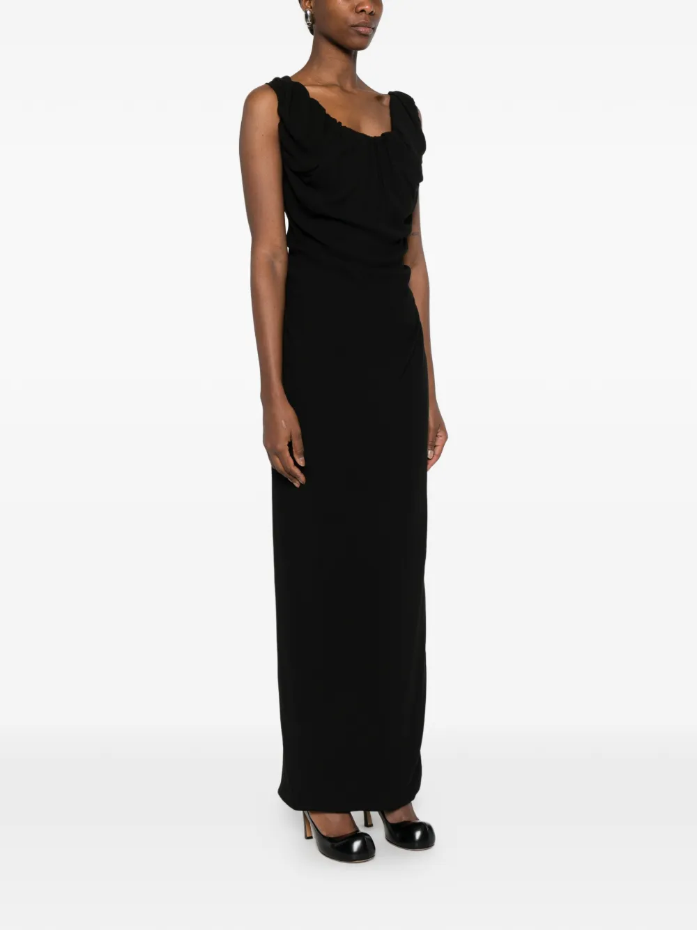 Vivienne Westwood Ginnie Amber gedrapeerde maxi-jurk Zwart