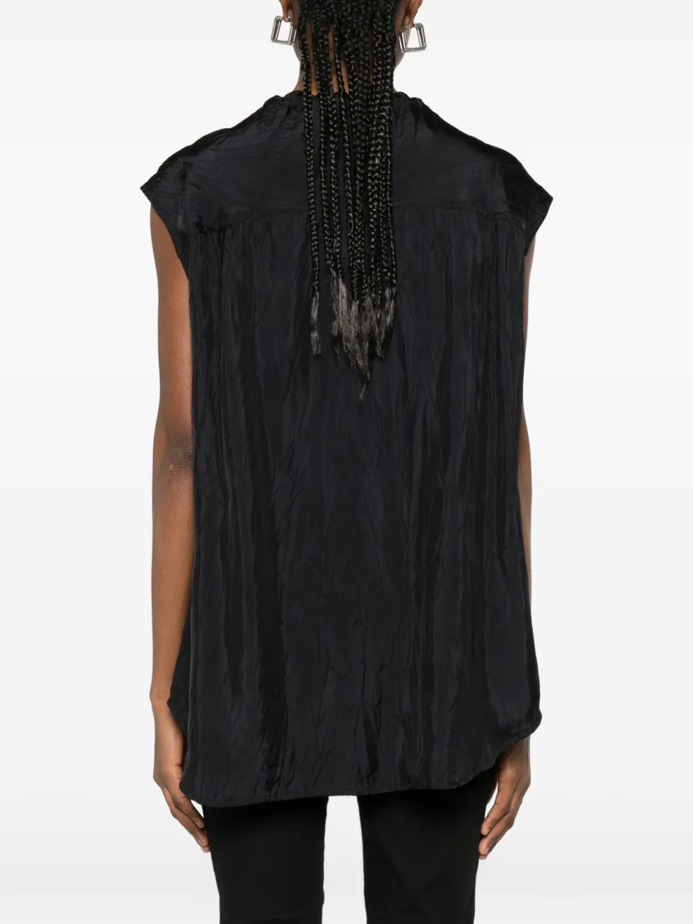 Plan C Shirt met ruches Zwart