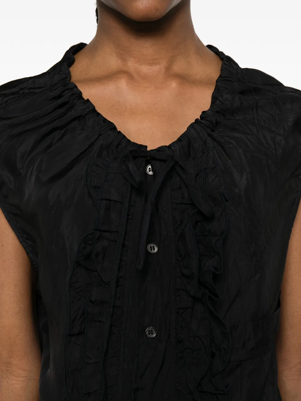 Plan C Shirt met ruches Zwart