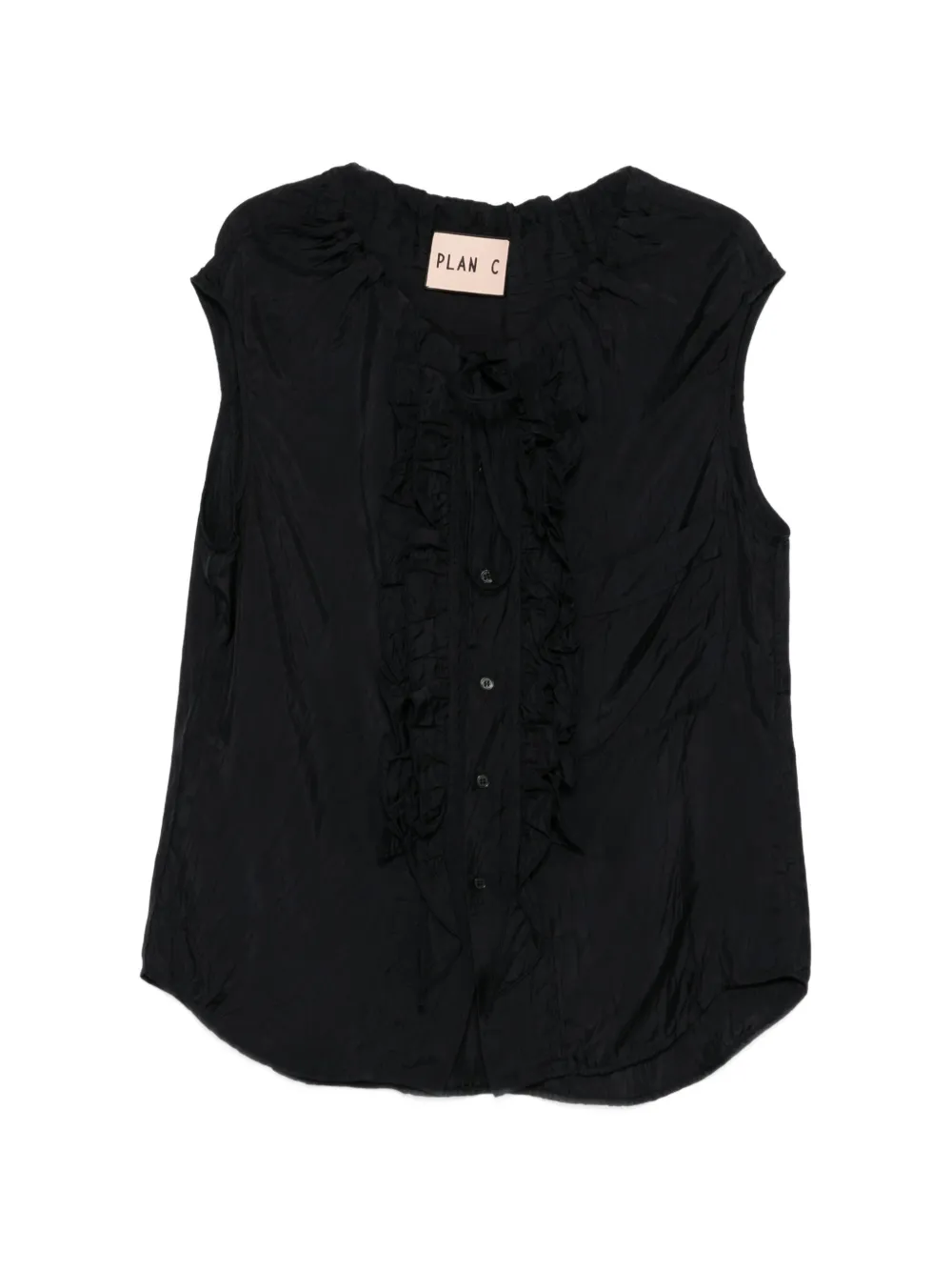 Plan C ruffled blouse - Nero