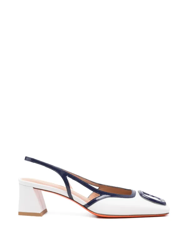 Santoni Slingback-strap Pumps in White