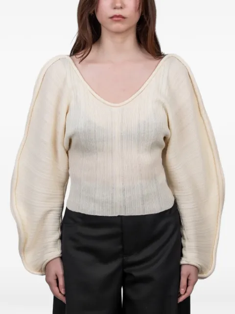 Séfr top manga larga con cuello en V