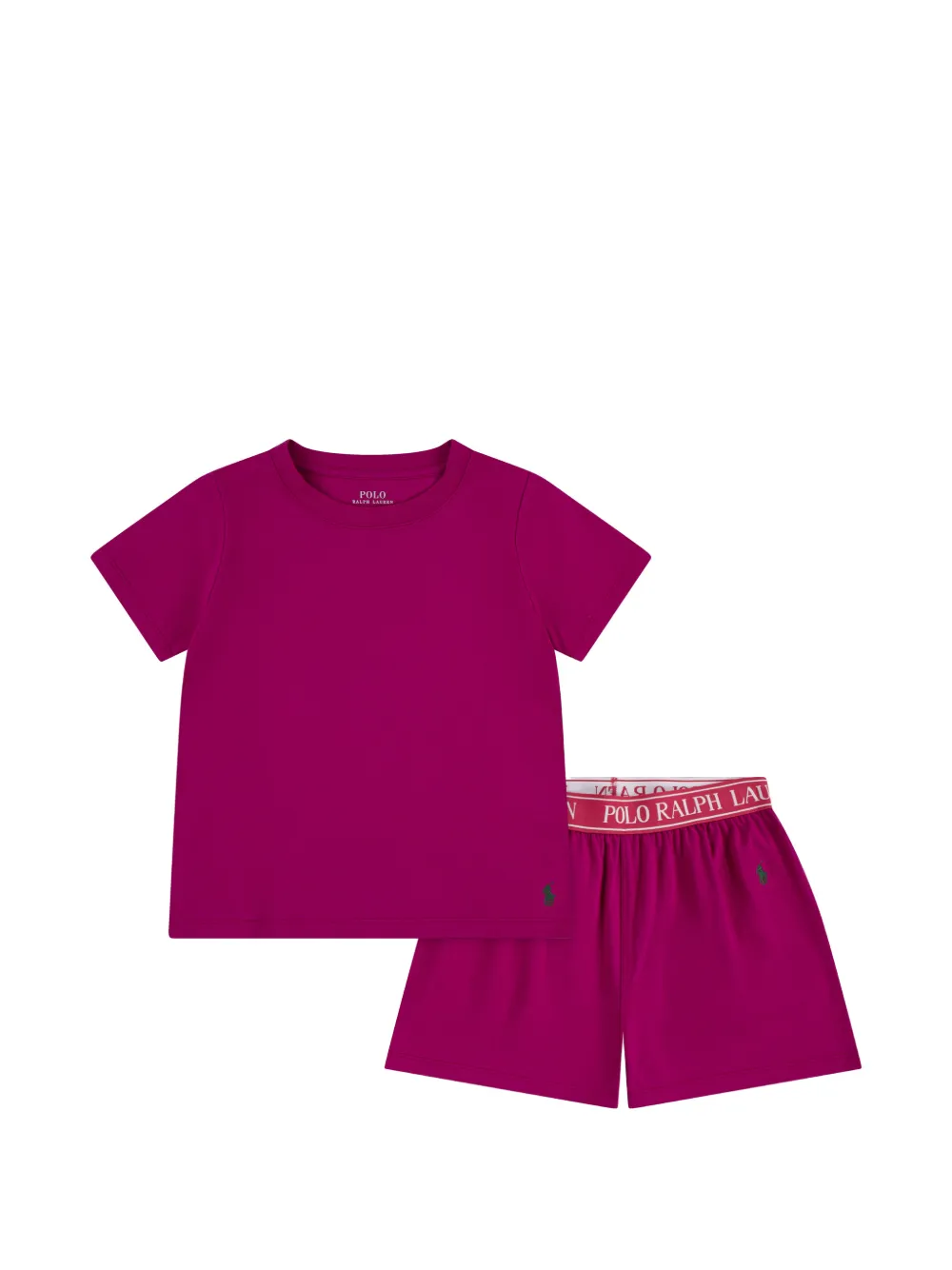 POLO RALPH LAUREN KIDS logo shorts set - Rosa