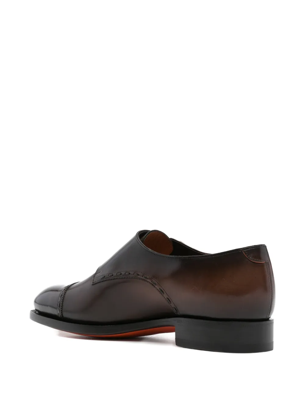 Santoni Leren gespschoenen Bruin