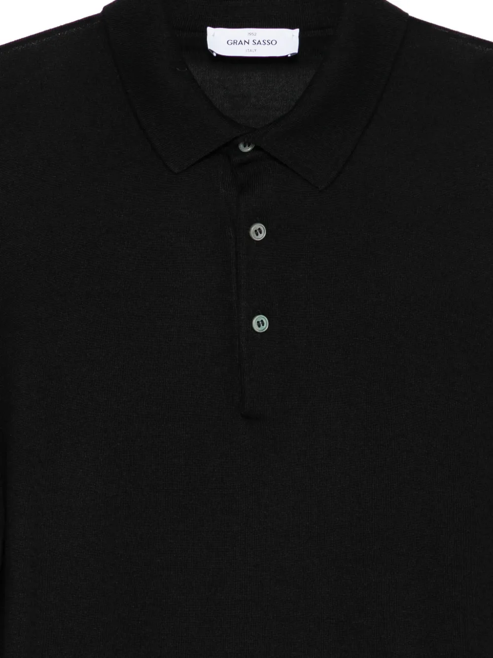 Gran Sasso Poloshirt met lange mouwen en knopen Zwart