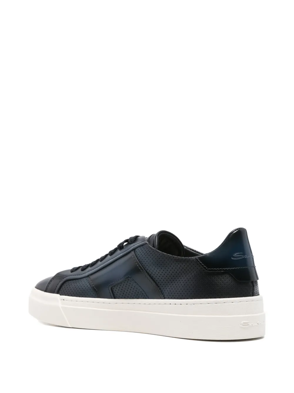 Santoni Geperforeerde leren sneakers Blauw