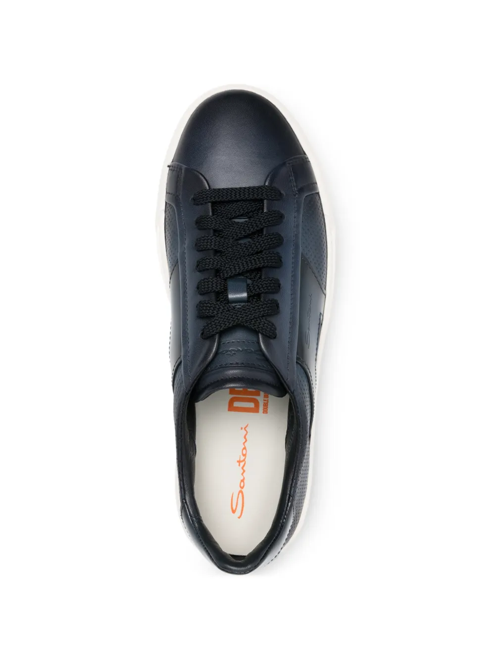 Santoni Geperforeerde leren sneakers Blauw