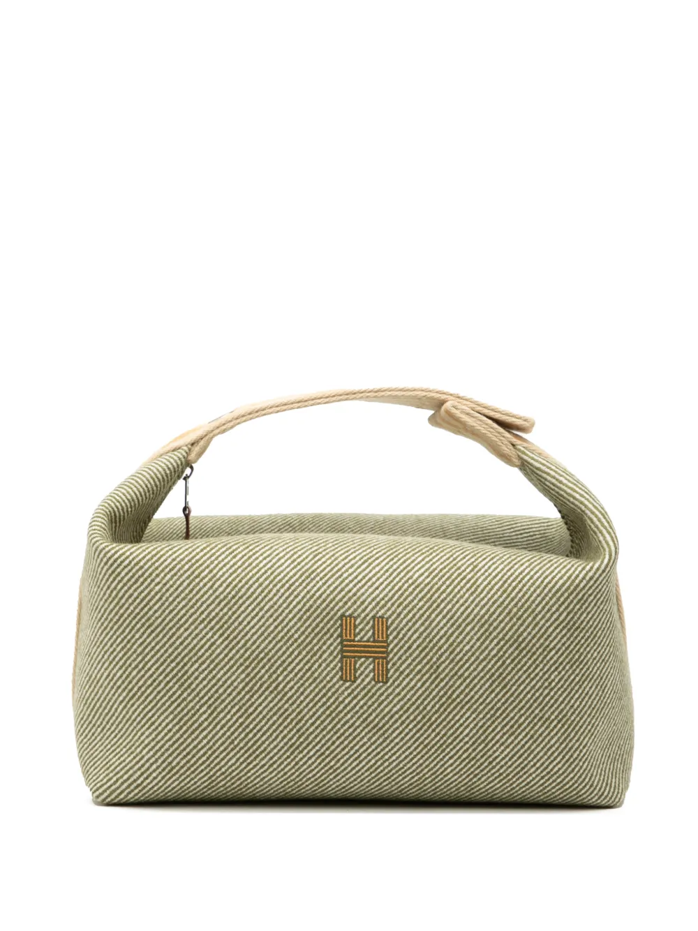 Hermès Pre-Owned 2020-2025 Large Wool Bride A Brac H Natte Case vanity bag - Marrone