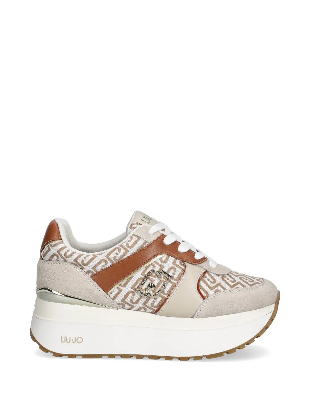 LIU JO logo pattern sneakers - Toni neutri