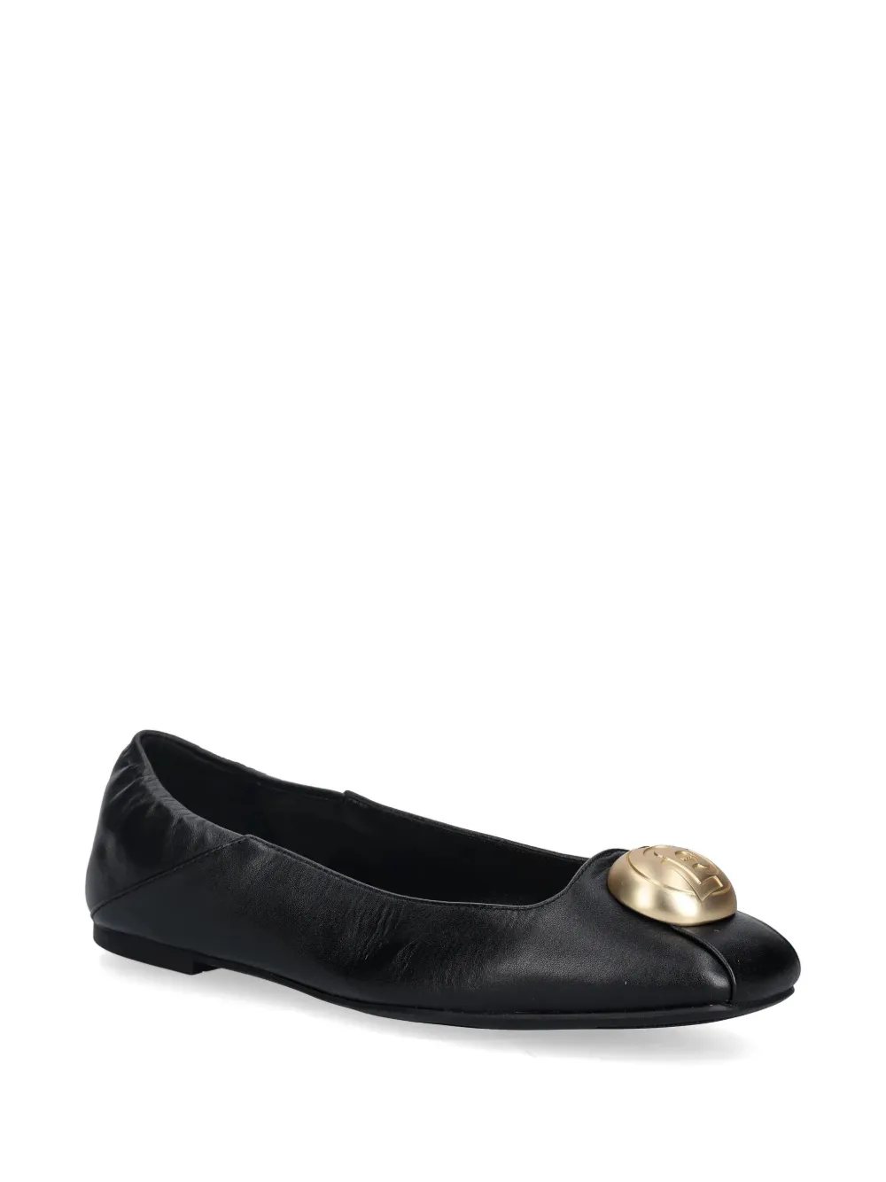 LIU JO medallion-detail ballet flats Zwart