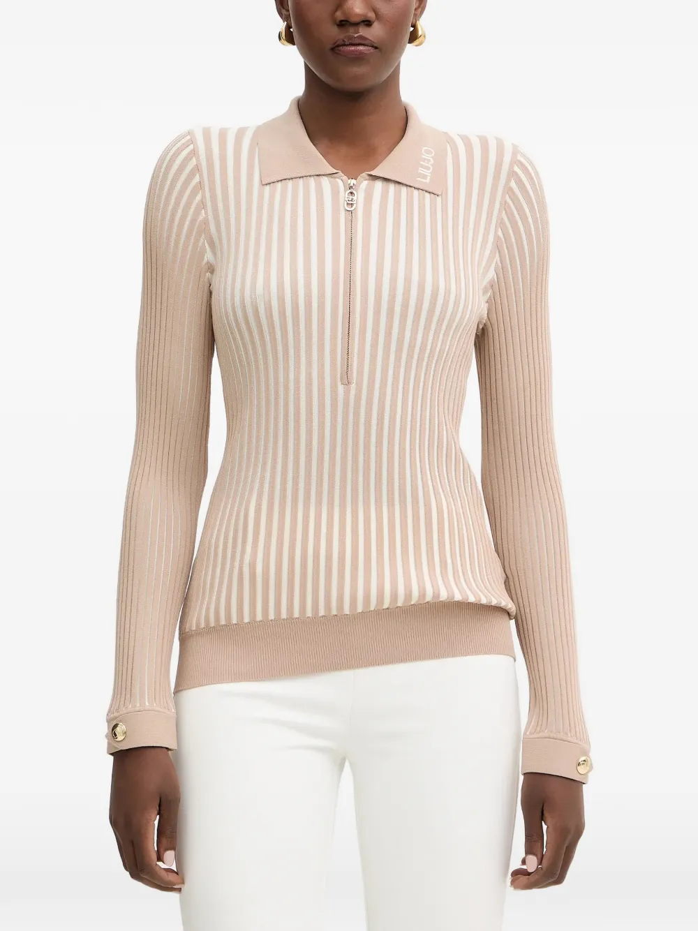 LIU JO striped polo top - Toni neutri