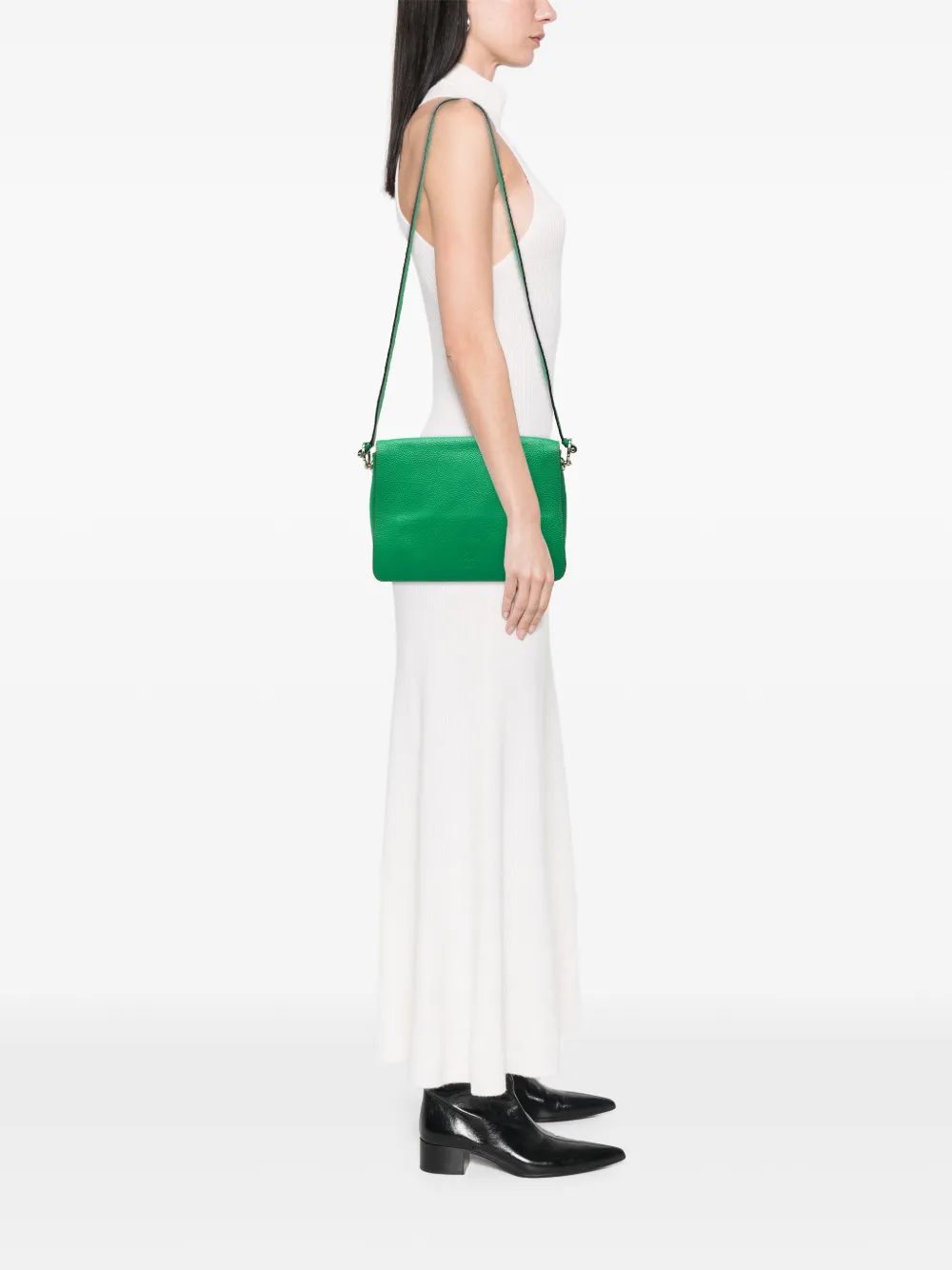  Loewe Pre-owned Borsa A Tracolla In Pelle Di Vitello Con Battente E Motivo Anagram 2010-2025 - Verde 