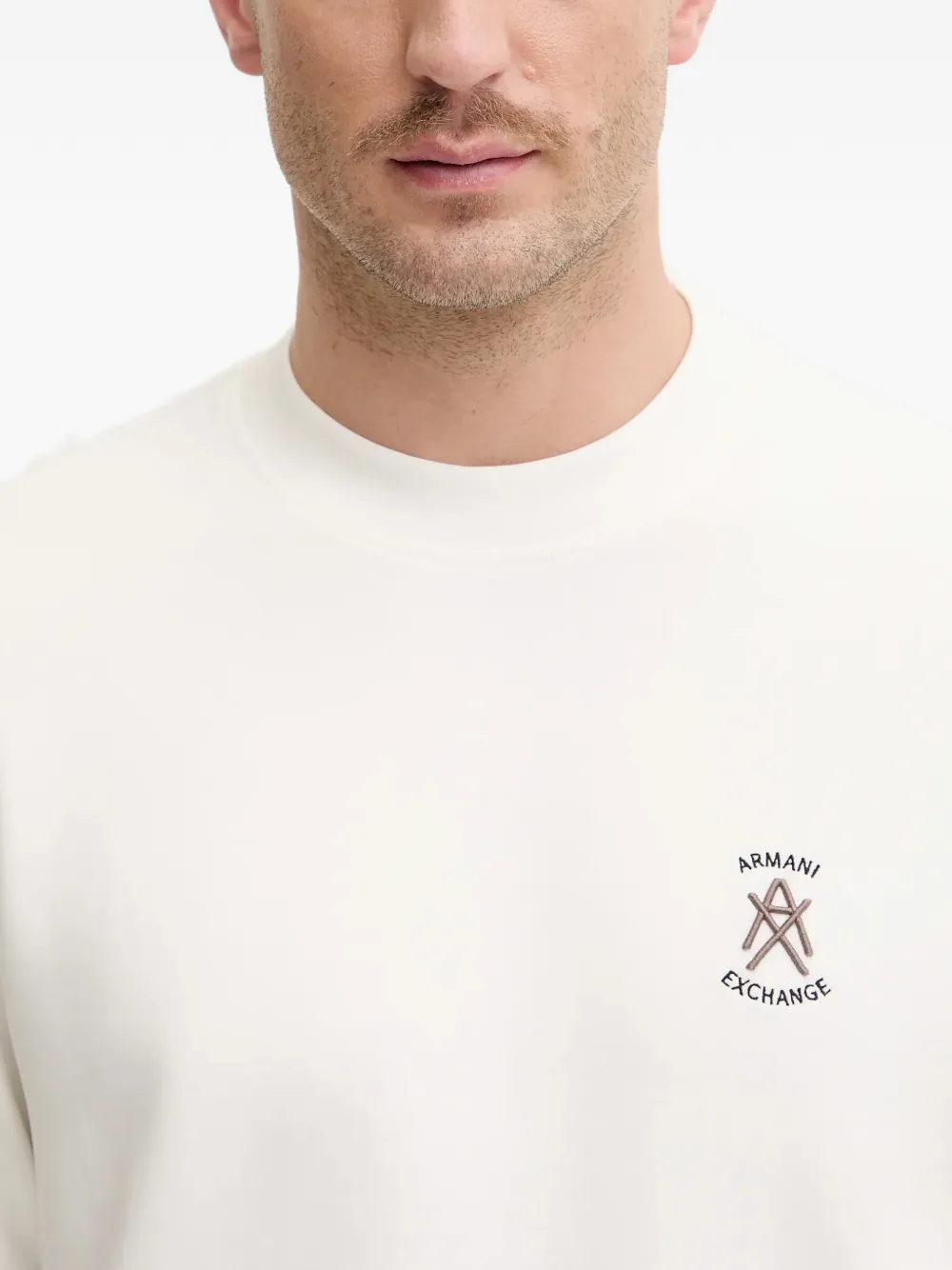 Armani Exchange Sweater met borduurwerk Wit