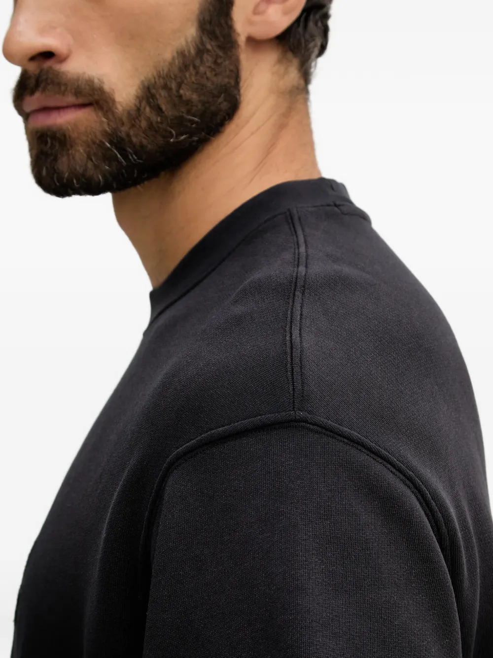 Armani Exchange Sweater met ronde hals en reliëf Zwart