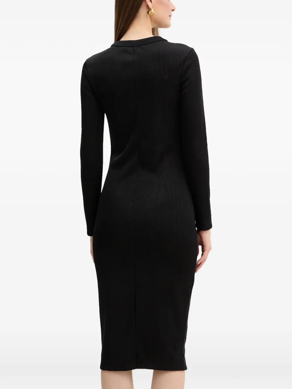 Armani Exchange Midi-jurk met lange mouwen Zwart