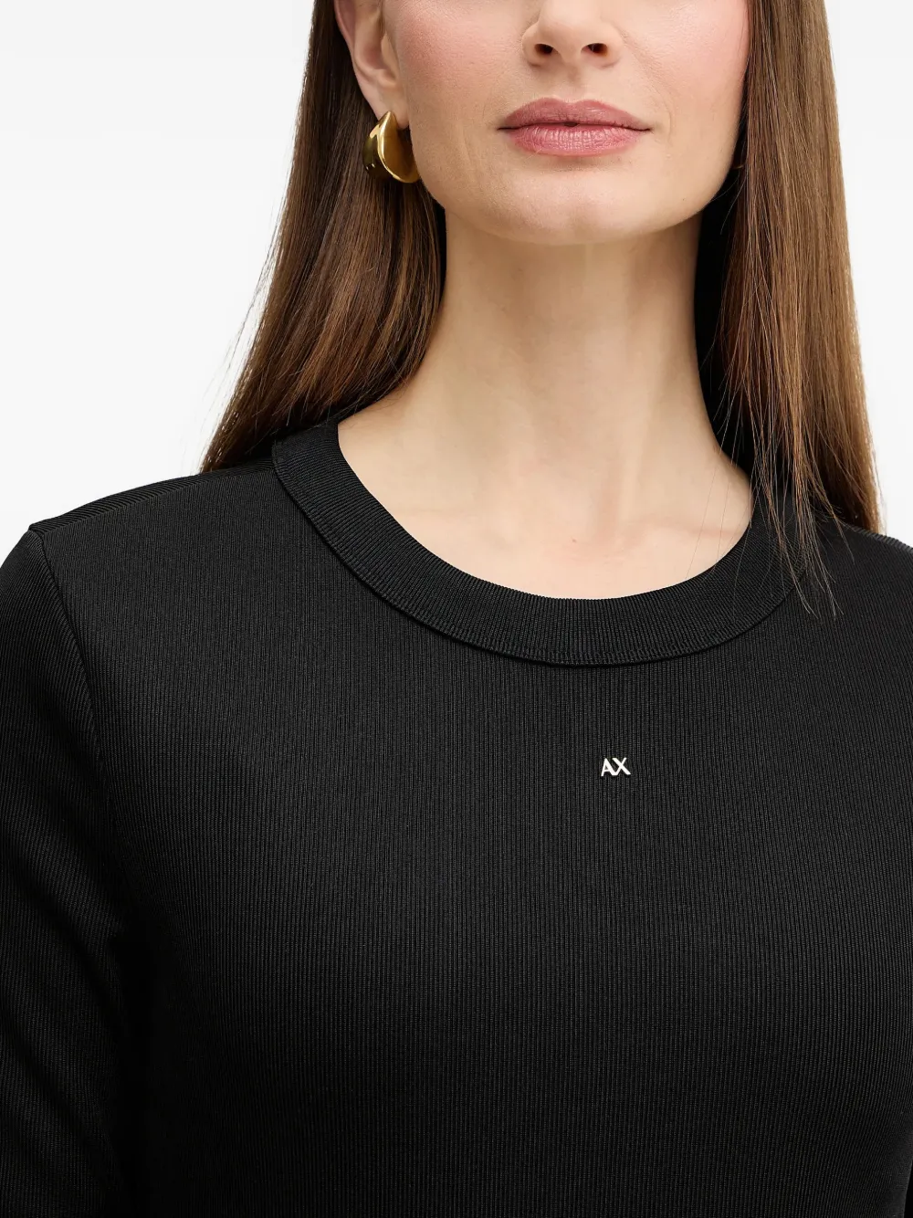 Armani Exchange Midi-jurk met lange mouwen Zwart