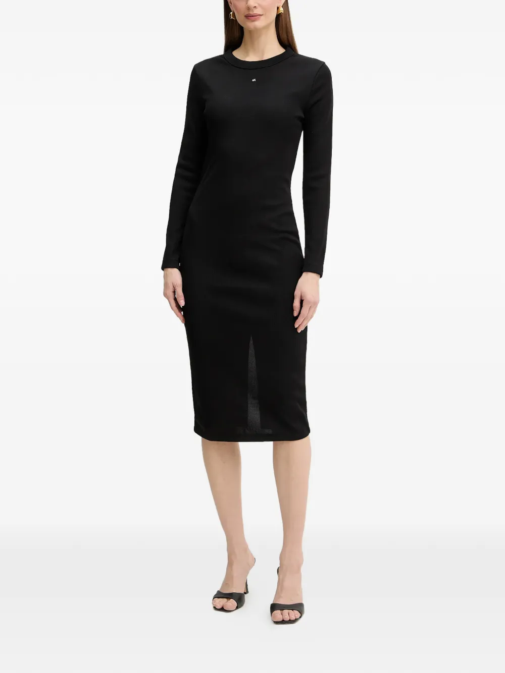 Armani Exchange Midi-jurk met lange mouwen Zwart