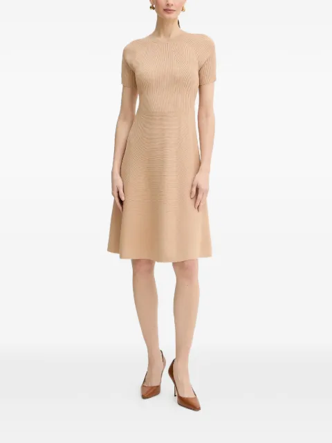 Armani Exchange vestido corto de canalé manga corta