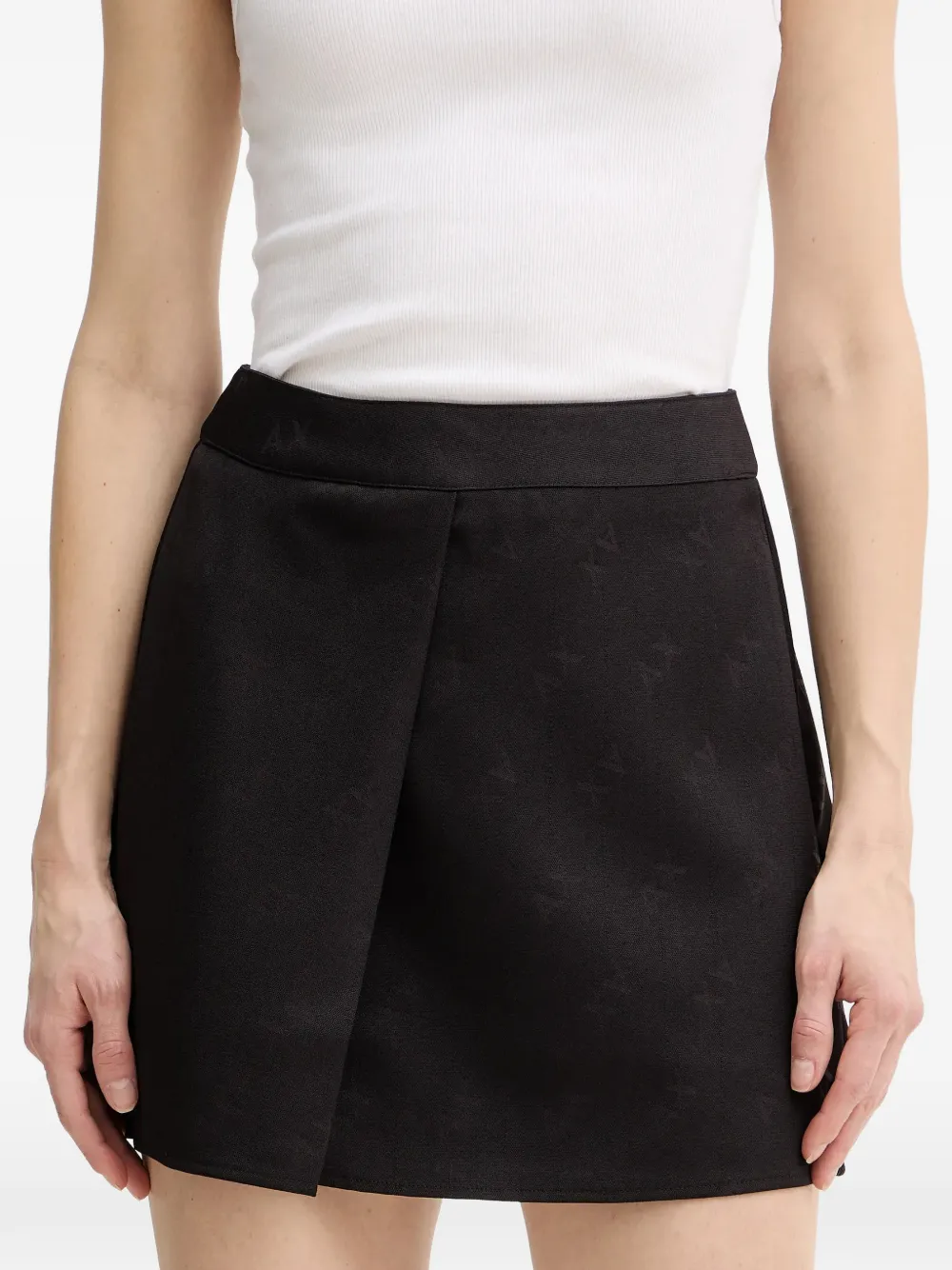  Armani Exchange Patterned Mini Skirt - Black 