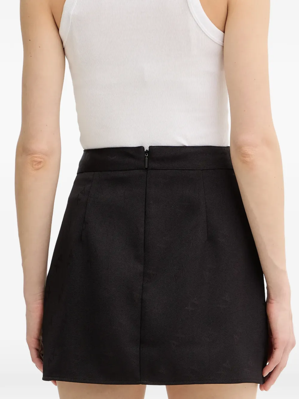  Armani Exchange Patterned Mini Skirt - Black 