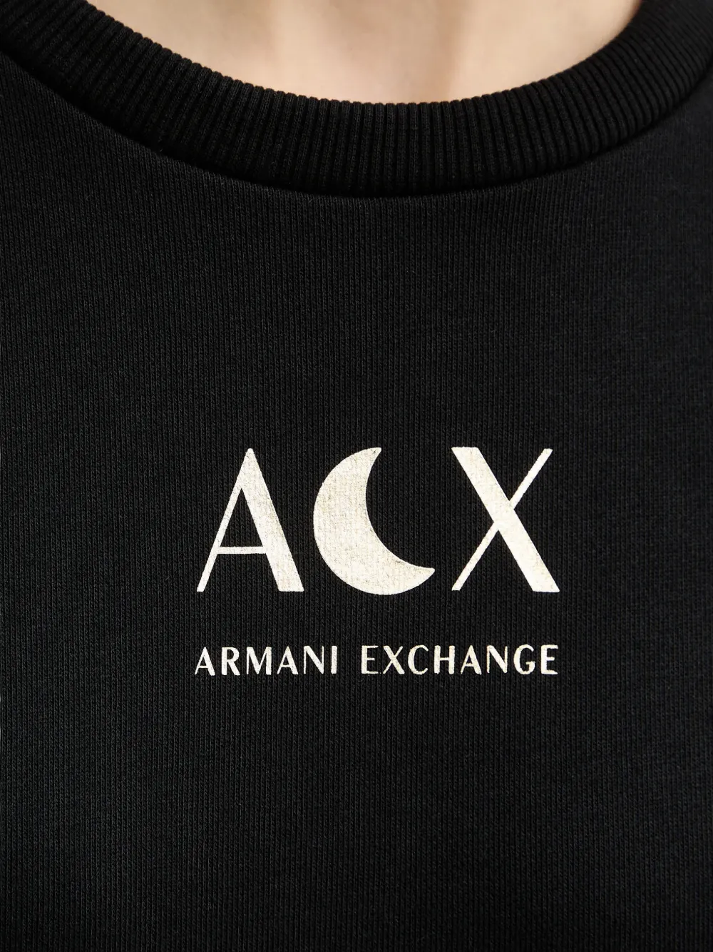 Armani Exchange Sweater met ronde hals Zwart