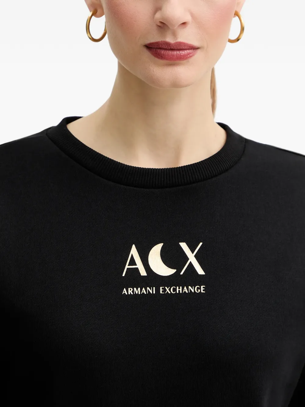 Armani Exchange Sweater met ronde hals Zwart