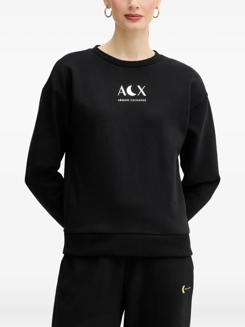 Armani Exchange crew-neck logo sweatshirt - Nero