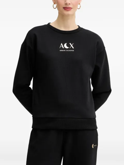 Armani Exchange sudadera con logo y cuello redondo