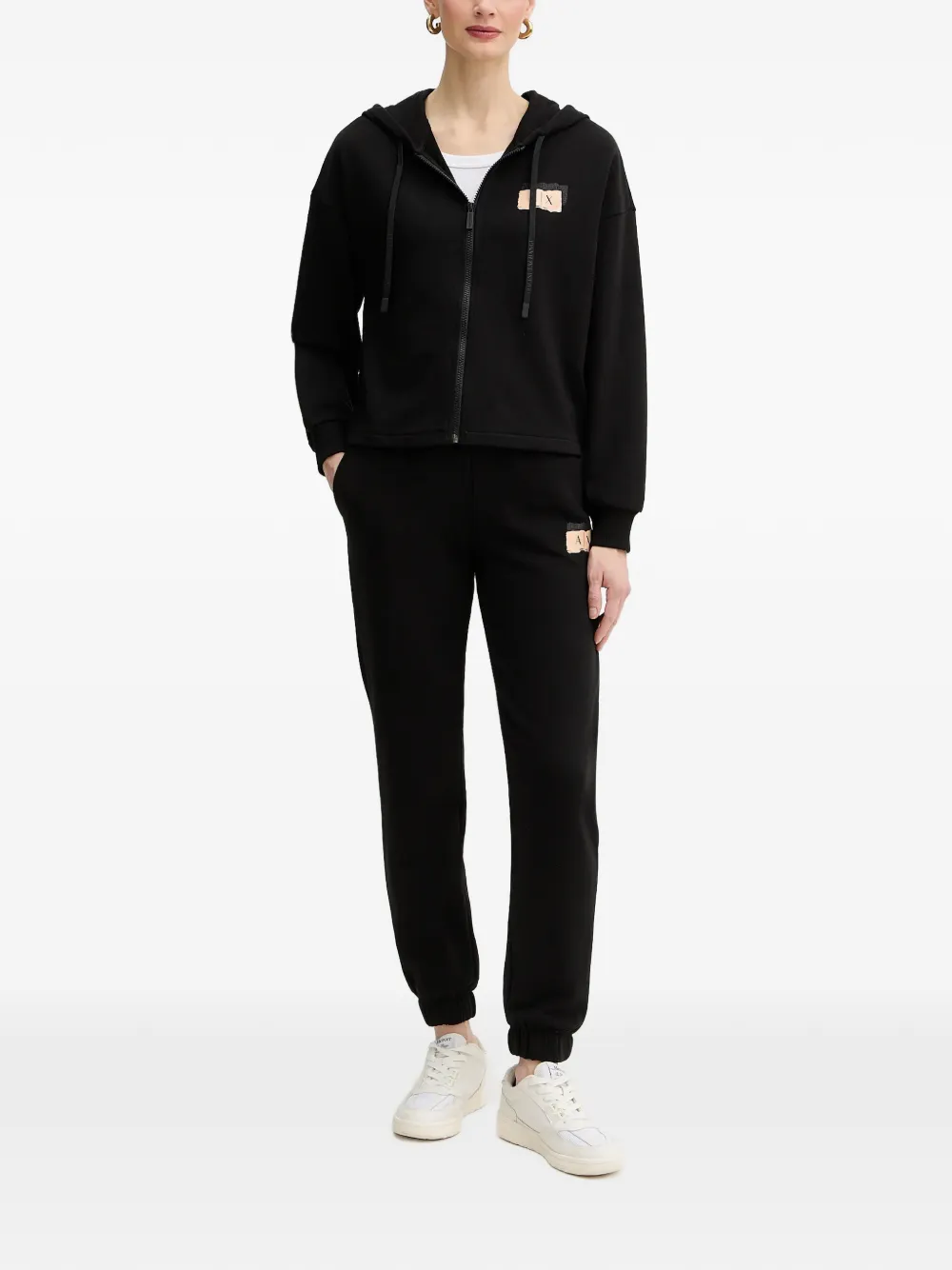 Armani Exchange Hoodie met rits Zwart