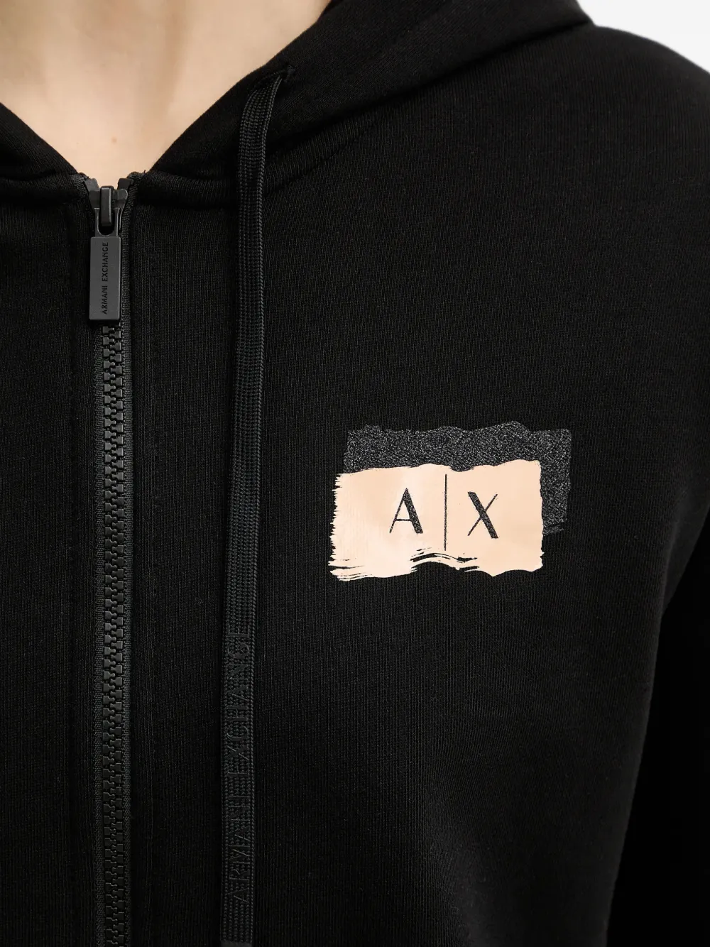 Armani Exchange Hoodie met rits Zwart