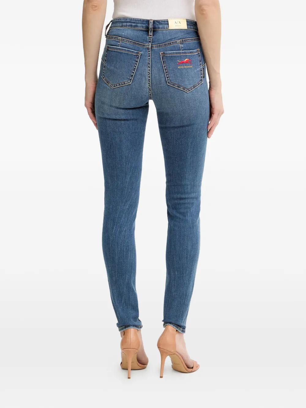  Armani Exchange Vaqueros Con Logo Bordado - Azul 