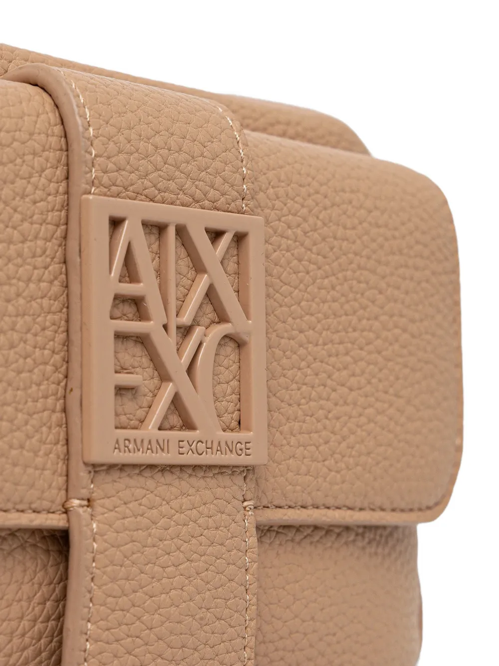 Armani Exchange Crossbodytas met logoplakkaat Beige