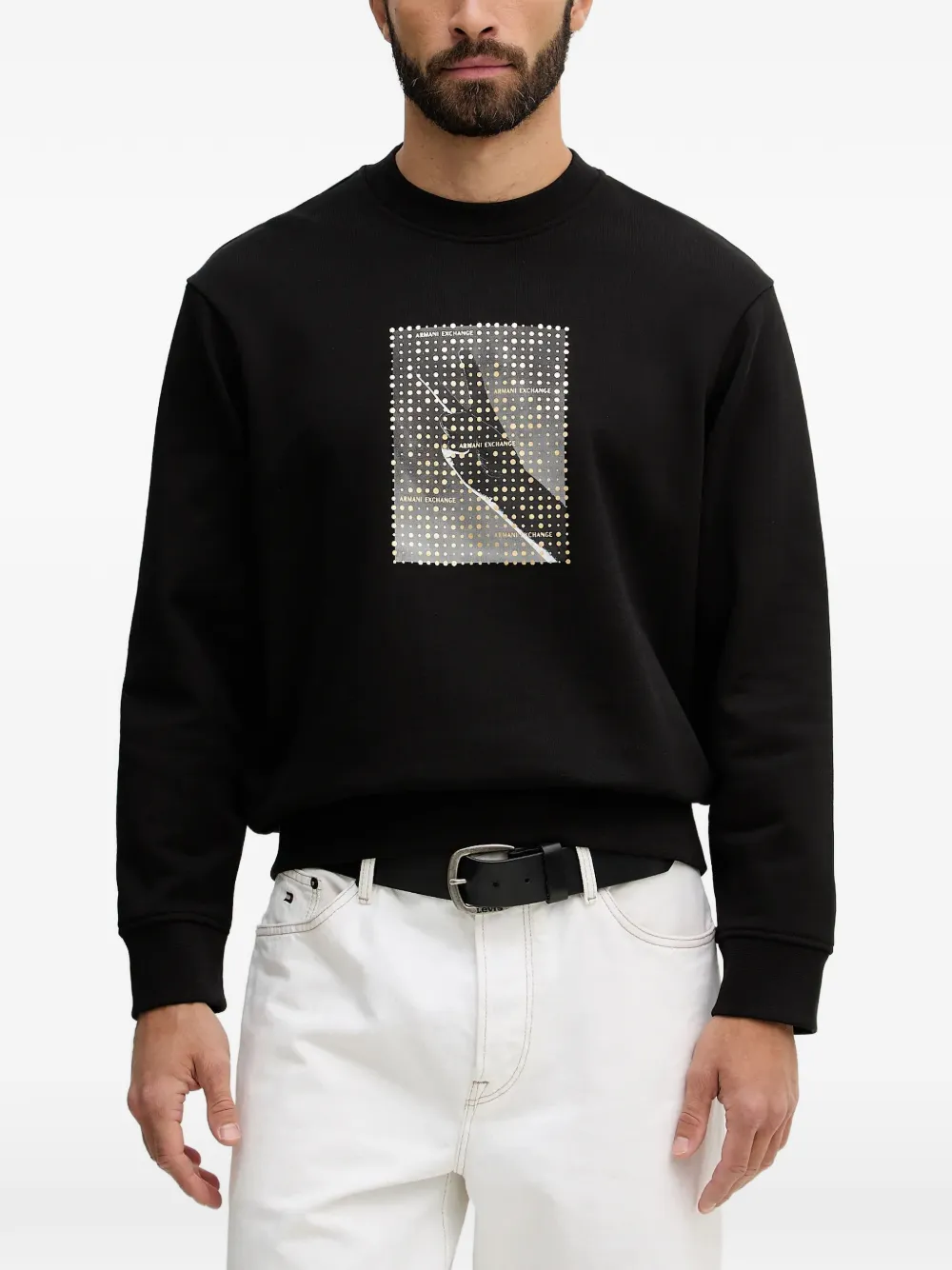 Armani Exchange graphic-print sweatshirt - Schwarz