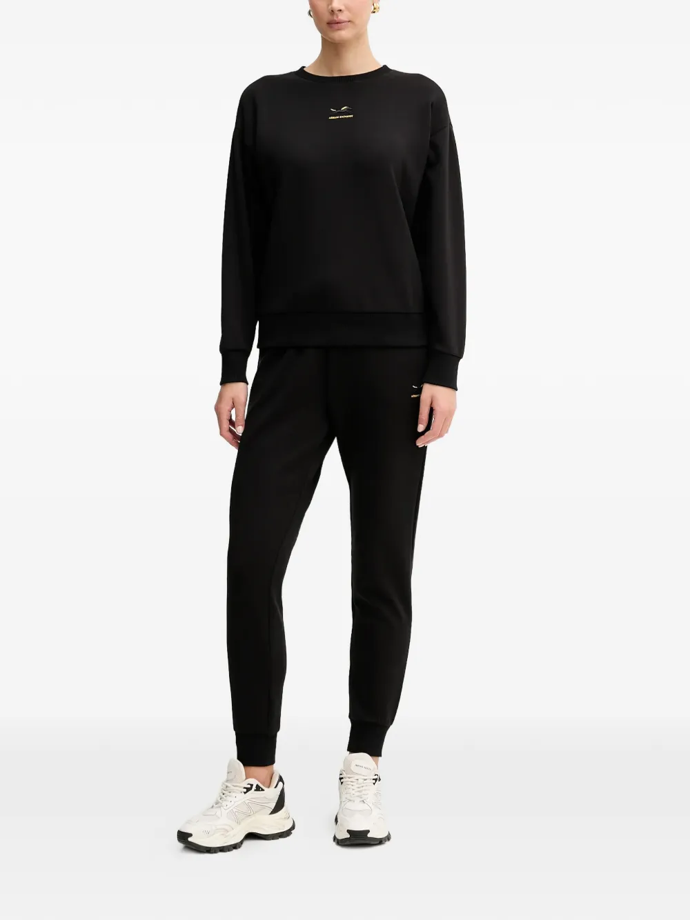 Armani Exchange T-shirt met geborduurd logo en rode halfs Zwart