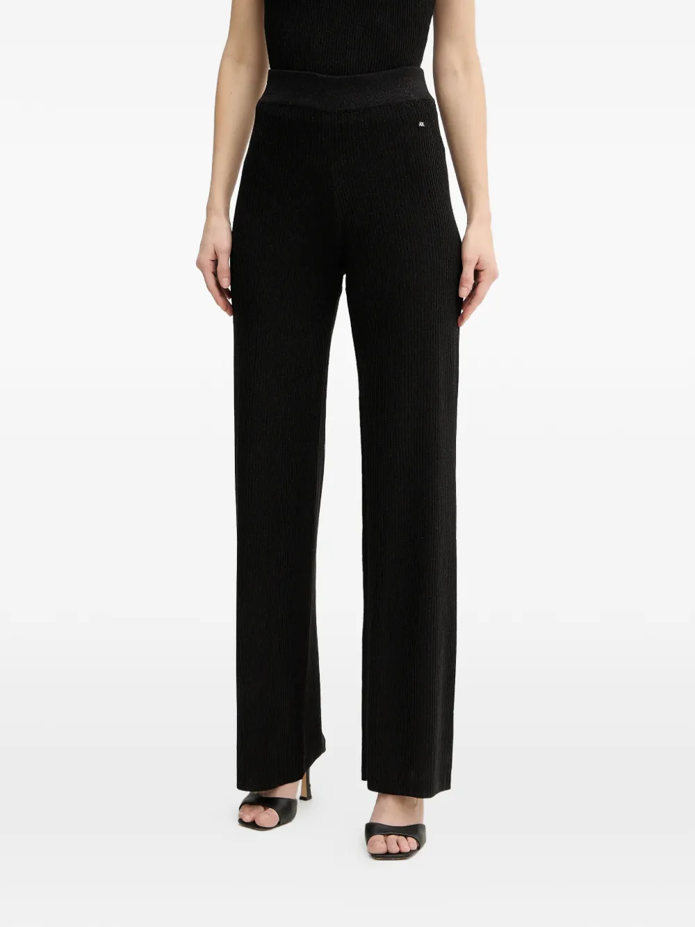 Armani Exchange ribbed flared trousers - Schwarz