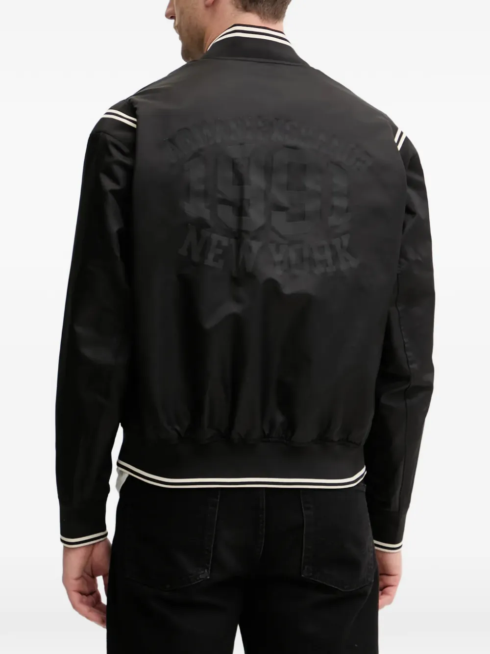  Armani Exchange Striped-trim Zip-up Jacket - Black 