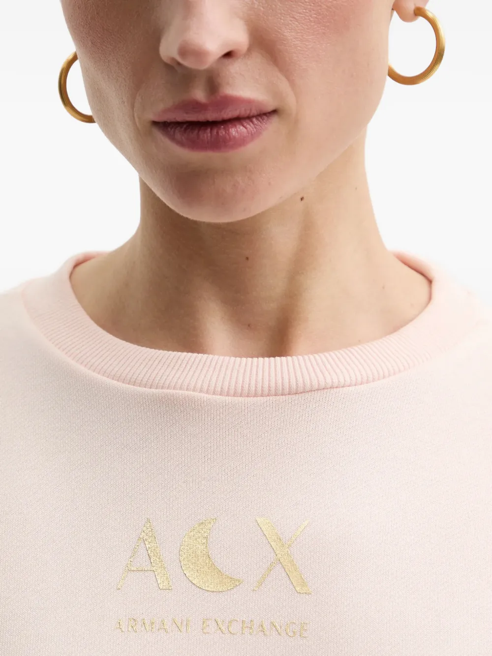 Armani Exchange Sweater met ronde hals Roze