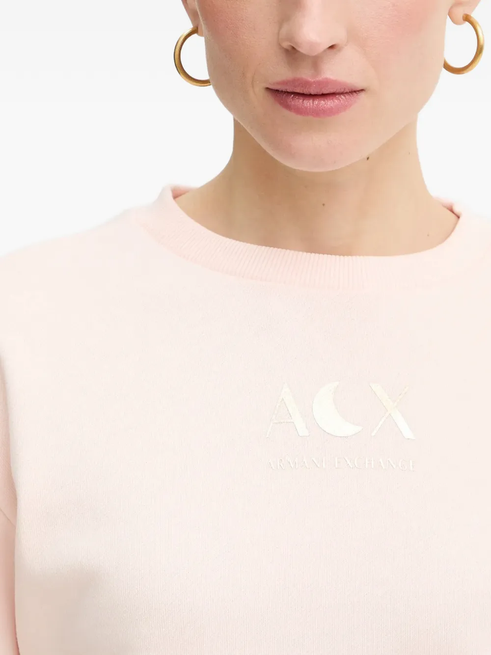 Armani Exchange Sweater met ronde hals Roze