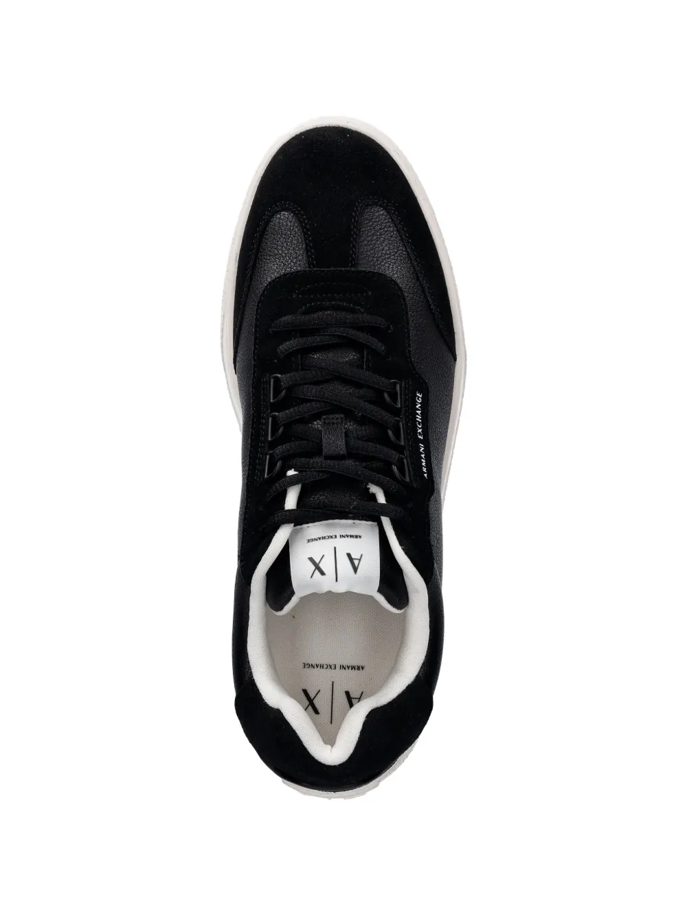 Armani Exchange Sneakers met suède vlakken Zwart