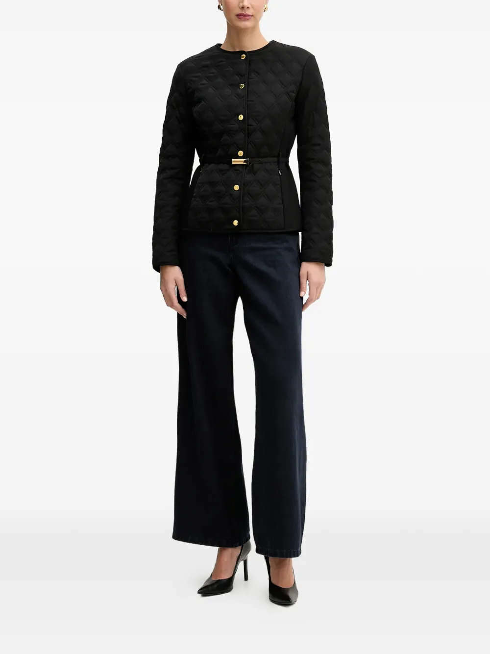  Armani Exchange Ribbed Round-neck Top - Black 