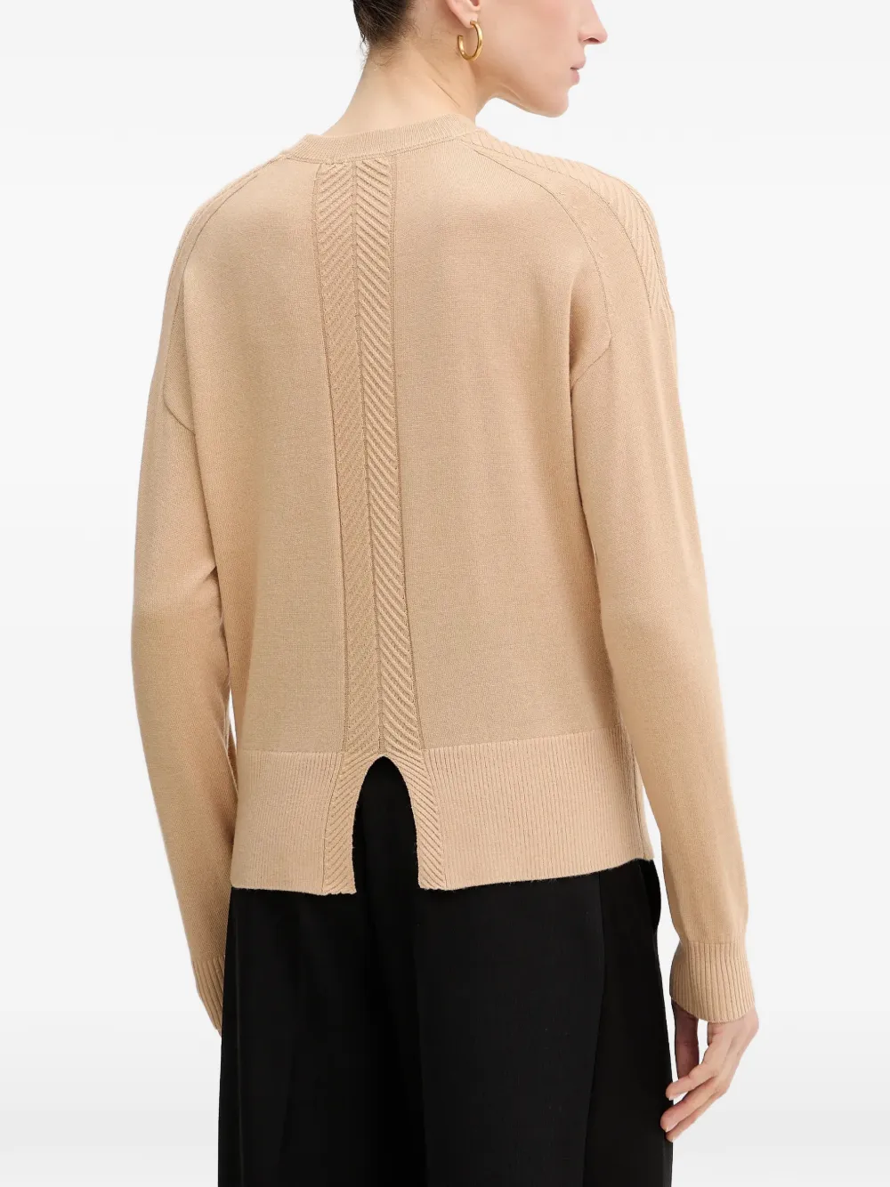  Armani Exchange Textured Split-back Sweater - Neutrals 