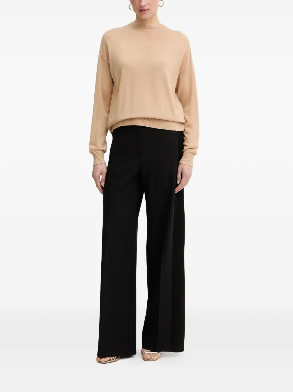  Armani Exchange Textured Split-back Sweater - Neutrals 