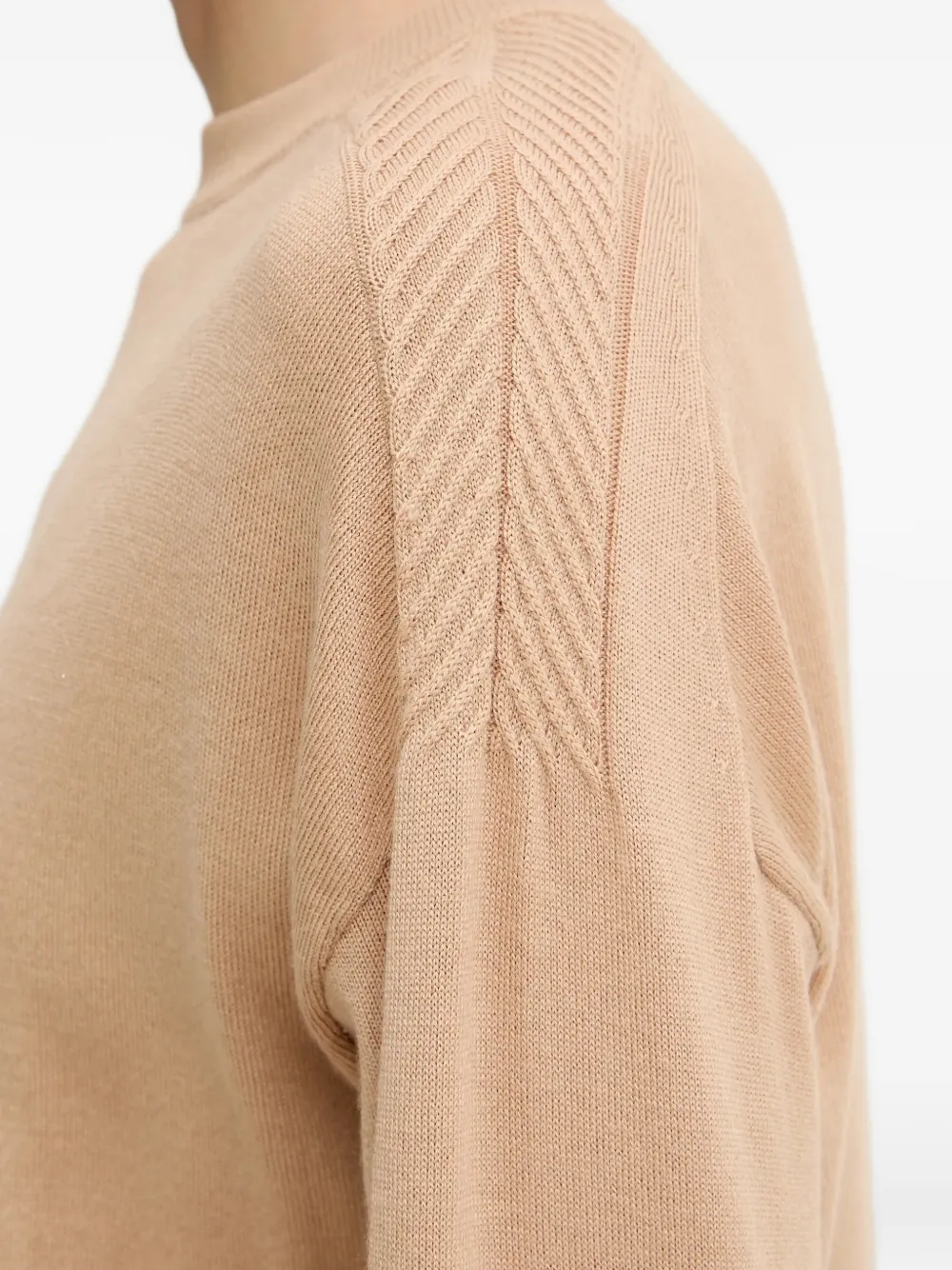Armani Exchange Trui met textuur en split Beige