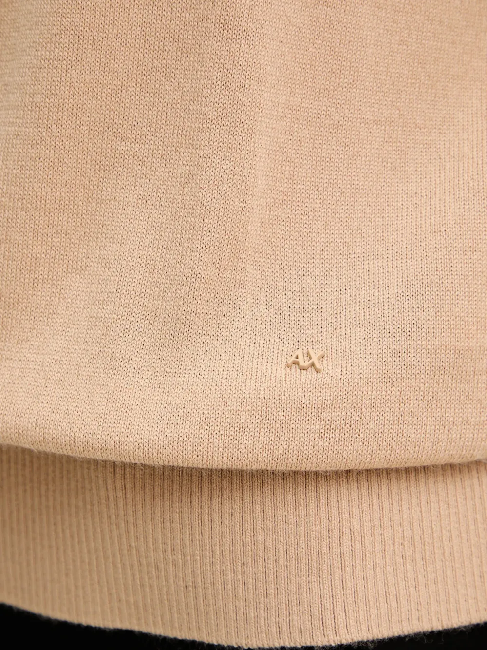 Armani Exchange Trui met textuur en split Beige
