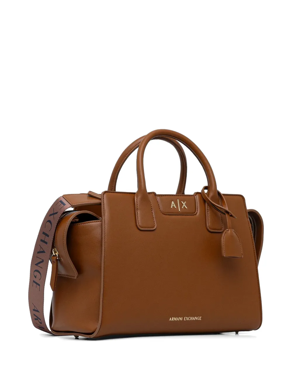  Armani Exchange Medium Detachable-strap Tote Bag - Brown 