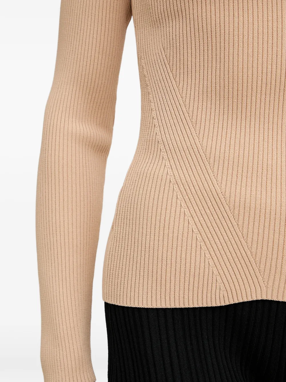 Armani Exchange Geribbelde sweater Beige