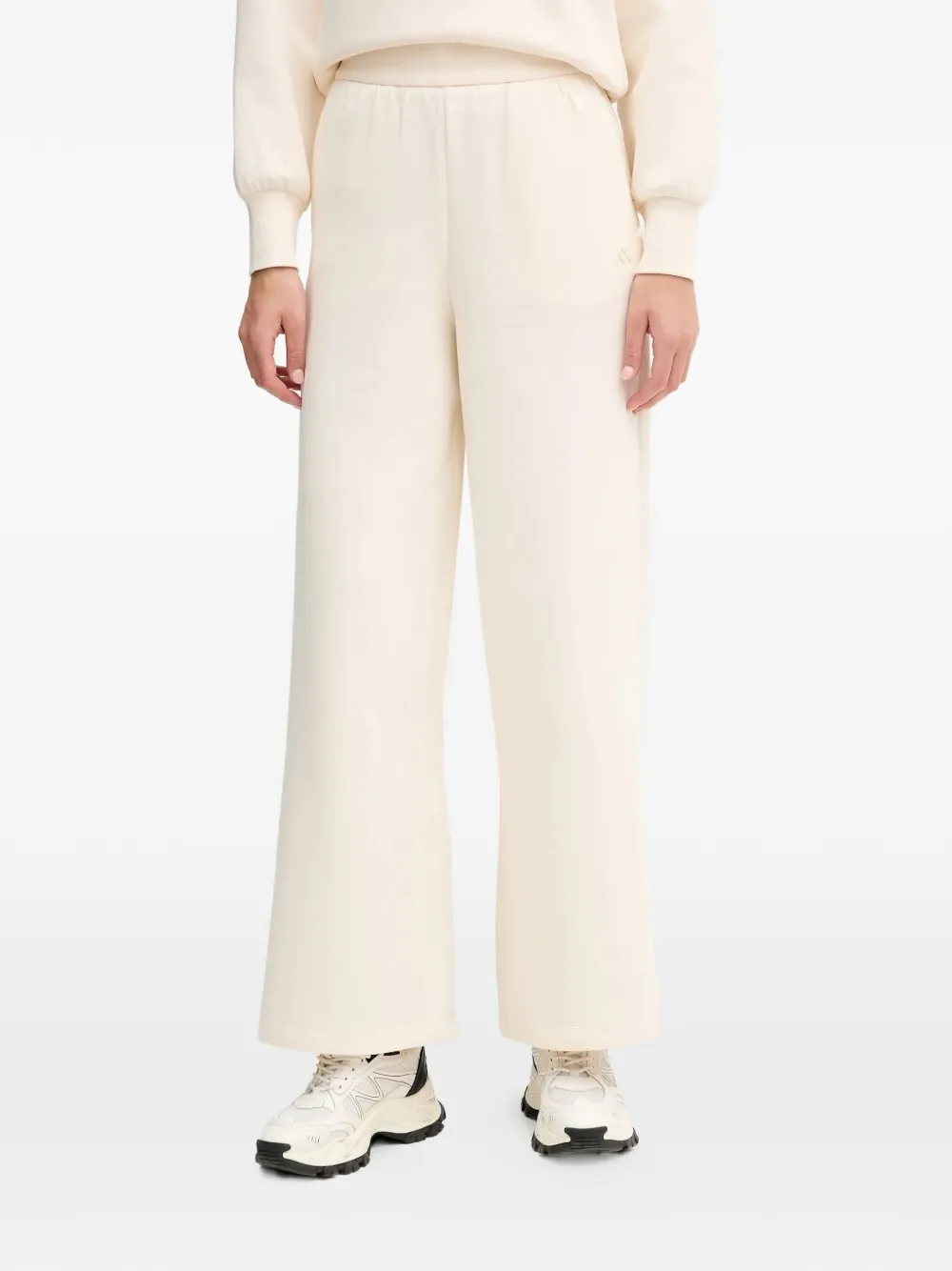 Armani Exchange logo-plaque wide-leg joggers - Toni neutri