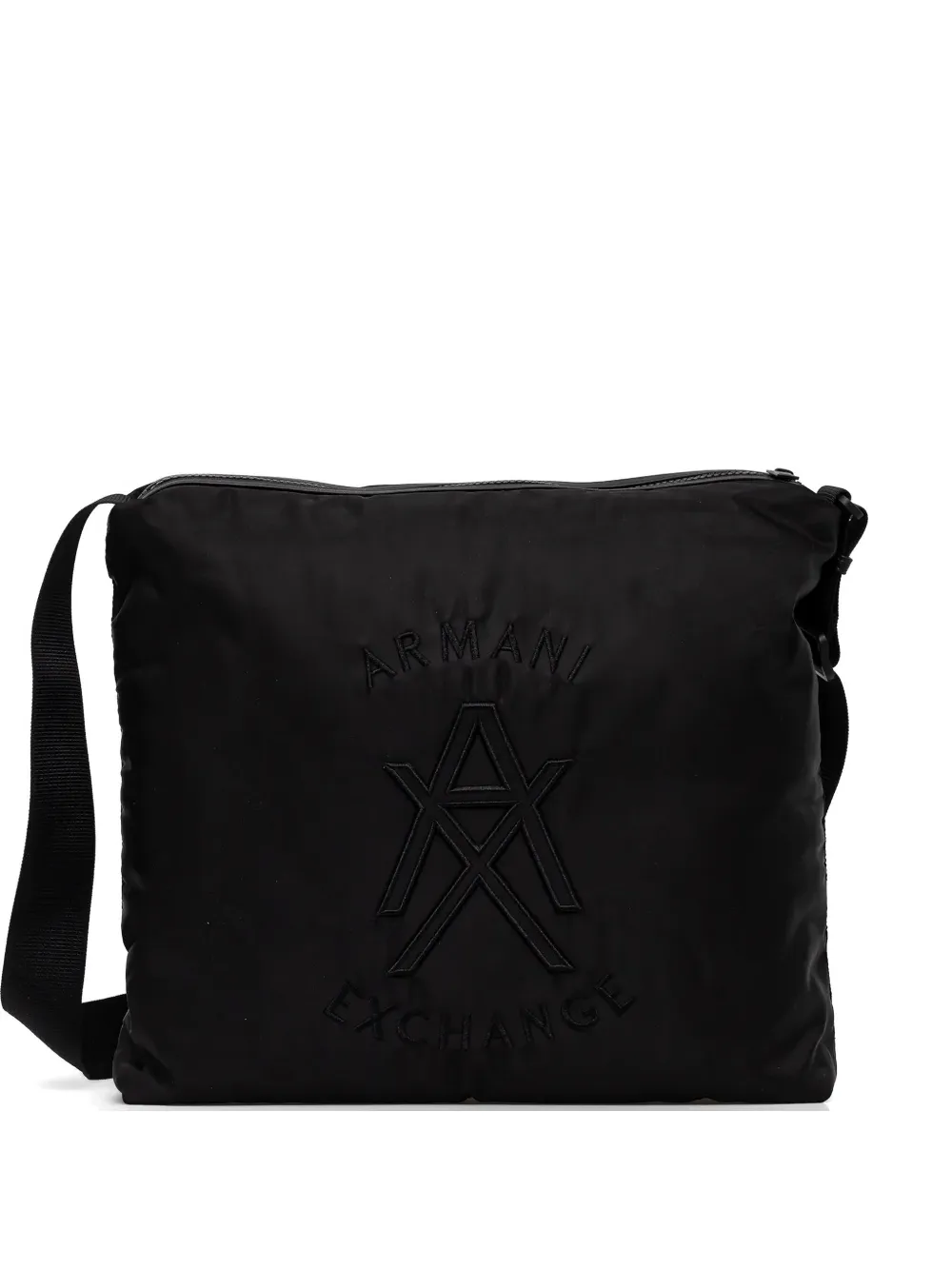 Armani Exchange logo-embroidered messenger bag - Nero