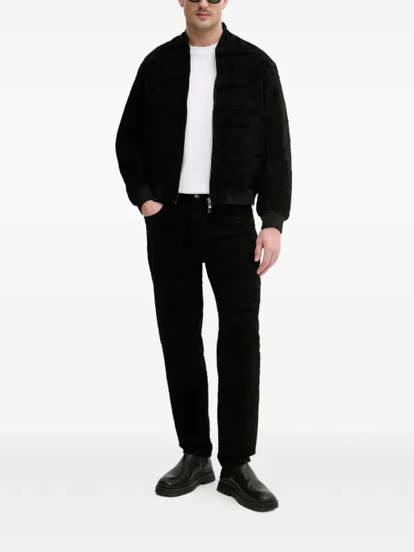 Armani Exchange Textured Bomber Jacket | Black | FARFETCH ZA