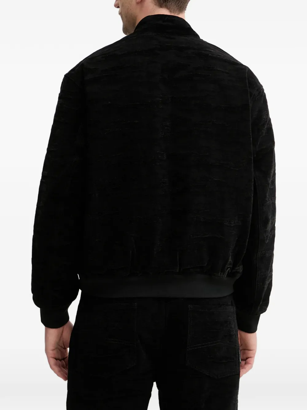  Armani Exchange Textured Bomber Jacket - Black 